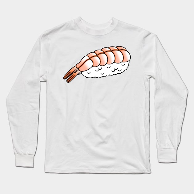 Shrimp Nigiri Long Sleeve T-Shirt by drawingsbydarcy